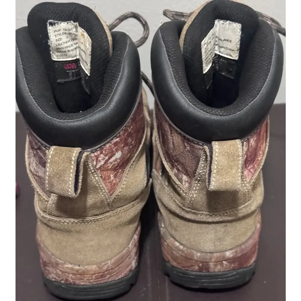 ITasca Youth Size 3 Waterproof Camo Hiking Hunting Boots 3M Thinsulate EUC